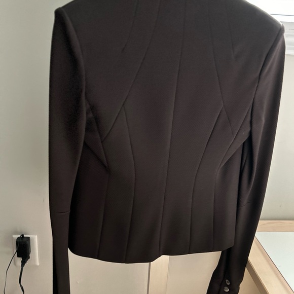 Dark Chocolate Brown Patrizia Pepe Italian wool stretch zip-up blazer - Picture 4 of 4